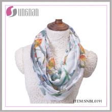2016 Spring Ink and Wash Painting Vintage Cotton Infinity Scarf
